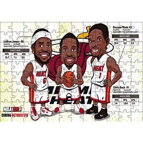 Cakapuzzle Nba Lebron Dwyane Chris Karikatürize Mdf 120 Parça Puzzle