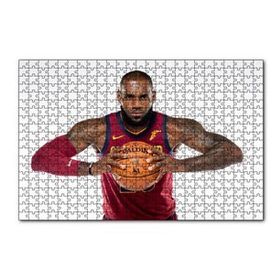 Cakapuzzle NBA Lebron James Cleveland Cavaliers Bordo Forma 120 Parça Ahşap Puzzle