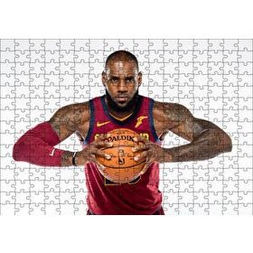 Cakapuzzle NBA Lebron James Cleveland Cavaliers Bordo Forma 120 Parça Ahşap Puzzle