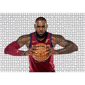 Cakapuzzle NBA Lebron James Cleveland Cavaliers Bordo Forma 120 Parça Ahşap Puzzle