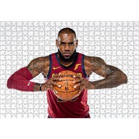 Cakapuzzle NBA Lebron James Cleveland Cavaliers Bordo Forma 120 Parça Ahşap Puzzle