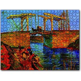 Cakapuzzle Nehir Çamaşır Yıkayan Kadınlar ve Köprü Mdf 1000 Parça Puzzle