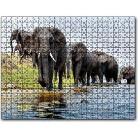 Cakapuzzle Nehir Kenarında Filler Mdf 120 Parça Puzzle