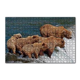 Cakapuzzle Nehir Kıyısındaki Boz Ayılar 120 Parça Ahşap Puzzle