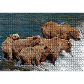 Cakapuzzle Nehir Kıyısındaki Boz Ayılar 120 Parça Ahşap Puzzle