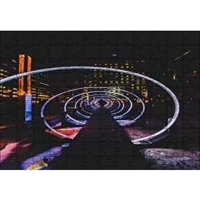 Cakapuzzle Neon Spiral Tünel ve Adam 120 Parça Ahşap Puzzle