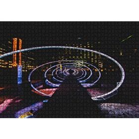 Cakapuzzle Neon Spiral Tünel ve Adam Mdf 1000 Parça Puzzle