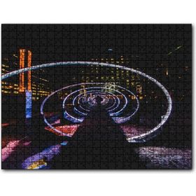 Cakapuzzle Neon Spiral Tünel ve Adam Mdf 120 Parça Puzzle