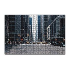 Cakapuzzle New York Gökdelenler Cadde Araçlar ve İnsanlar 120 Parça Ahşap Puzzle