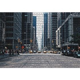 Cakapuzzle New York Gökdelenler Cadde Araçlar ve İnsanlar 120 Parça Ahşap Puzzle