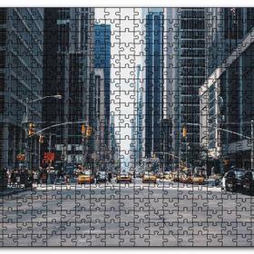 Cakapuzzle New York Gökdelenler Cadde Araçlar ve İnsanlar Mdf 1000 Parça Puzzle