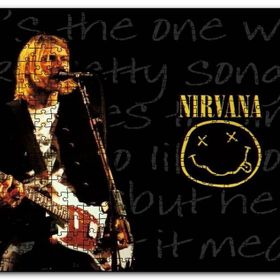 Cakapuzzle Nirvana Kurt Cobain Elektrogitar Smiley Mdf 1000 Parça Puzzle