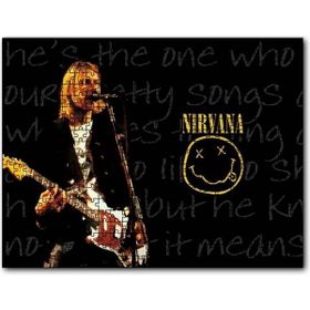 Cakapuzzle Nirvana Kurt Cobain Elektrogitar Smiley Mdf 120 Parça Puzzle