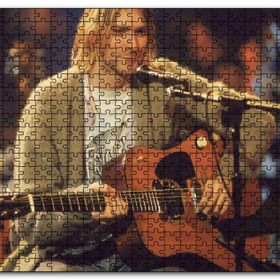 Cakapuzzle Nirvana Solisti Kurt Cobain ve Gitarı Mdf 120 Parça Puzzle
