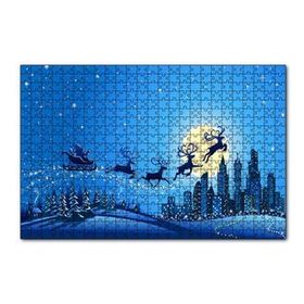 Cakapuzzle Noel Baba Geyikler ve Şehir Manzarası 120 Parça Ahşap Puzzle