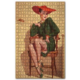 Cakapuzzle Noltaljik Mahkemedeki Kadın Görseli Ahşap 1000 Parça Puzzle