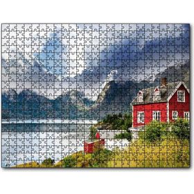 Cakapuzzle Norveç Dağ Göl Evi 500 Parça Puzzle