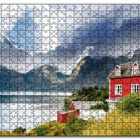 Cakapuzzle Norveç Dağ Göl Evi Mdf 120 Parça Puzzle