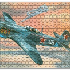 Cakapuzzle Nostalfik Savaş Uçağı Çizim Sanat Mdf 120 Parça Puzzle