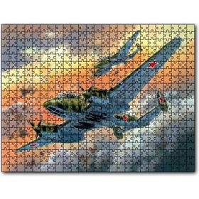 Cakapuzzle Nostaljik Bombardıman Savaş Uçakları Çizim Mdf 120 Parça Puzzle