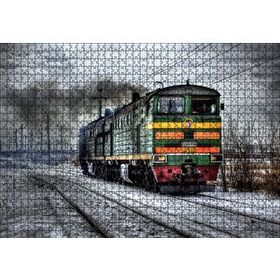 Cakapuzzle Nostaljik Elektrikli Renkli Tren 120 Parça Ahşap Puzzle