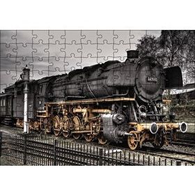 Cakapuzzle Nostaljik Kara Tren Görseli 120 Parça Ahşap Puzzle