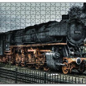 Cakapuzzle Nostaljik Kara Tren Görseli Mdf 120 Parça Puzzle