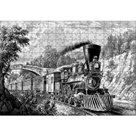 Cakapuzzle Nostaljik Kömürlü Tiren Görseli 120 Parça Ahşap Puzzle