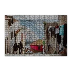 Cakapuzzle Nostaljik Sokak Merdivenler Çamaşırlar 120 Parça Ahşap Puzzle