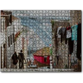 Cakapuzzle Nostaljik Sokak Merdivenler Çamaşırlar Mdf 1000 Parça Puzzle