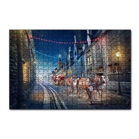 Cakapuzzle Nostaljik Sokakta Noel Baba ve Geyikleri 120 Parça Ahşap Puzzle