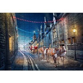 Cakapuzzle Nostaljik Sokakta Noel Baba ve Geyikleri 120 Parça Ahşap Puzzle