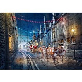 Cakapuzzle Nostaljik Sokakta Noel Baba ve Geyikleri Mdf 120 Parça Puzzle