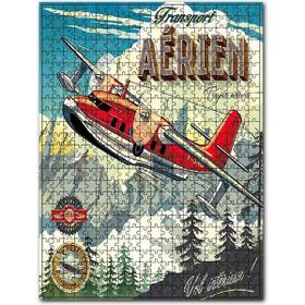 Cakapuzzle Nostaljik Yolcu Uçağı Afişi Görseli Ahşap 255 Parça Puzzle