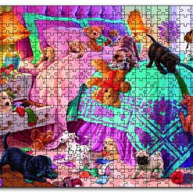Cakapuzzle Odasında Sevimli Yavru Köpekler Mdf 120 Parça Puzzle