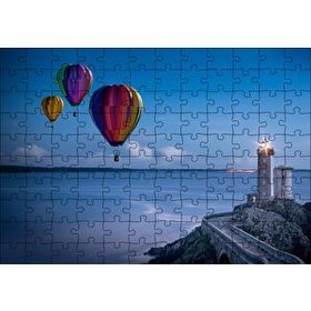 Cakapuzzle Okyanus Deniz Feneri ve Sıcak Hava Balonları 120 Parça Puzzle
