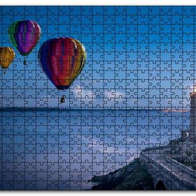 Cakapuzzle Okyanus Deniz Feneri ve Sıcak Hava Balonları Mdf 500 Parça Puzzle
