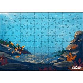 Cakapuzzle Okyanus Dibinde Turuncu Balıklar Kum ve Kayalar Mdf 120 Parça Puzzle