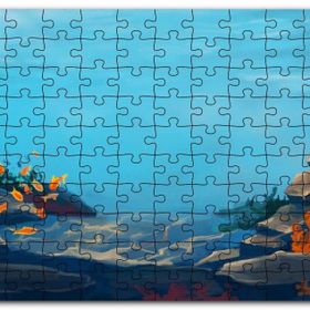 Cakapuzzle Okyanus Dibinde Turuncu Balıklar Kum ve Kayalar Mdf 255 Parça Puzzle