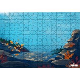 Cakapuzzle Okyanus Dibinde Turuncu Balıklar Kum ve Kayalar Mdf 255 Parça Puzzle