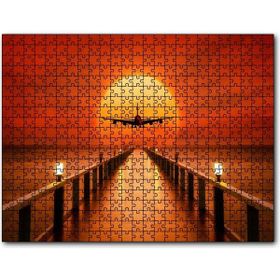 Cakapuzzle Okyanus Iskele Günbatımı ve Uçak 255 Parça Puzzle