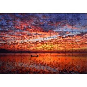 Cakapuzzle Okyanus Tekne Bulutlar ve Muhteşem Yansımaları 120 Parça Ahşap Puzzle