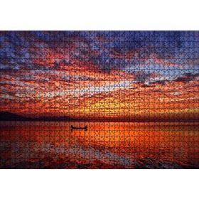 Cakapuzzle Okyanus Tekne Bulutlar ve Muhteşem Yansımaları 120 Parça Ahşap Puzzle