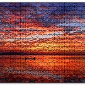 Cakapuzzle Okyanus Tekne Bulutlar ve Muhteşem Yansımaları Mdf 120 Parça Puzzle