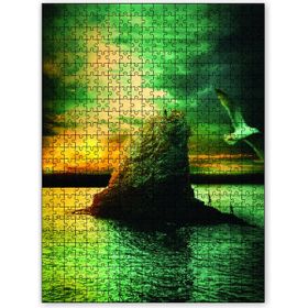 Cakapuzzle Okyanusta Fantastik Kayalık ve Günbatımı 120 Parça Puzzle