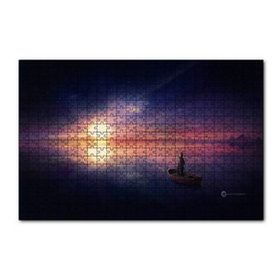 Cakapuzzle Okyanusta Günbatımı Sandal ve Çocuk 120 Parça Ahşap Puzzle