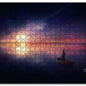 Cakapuzzle Okyanusta Günbatımı Sandal ve Çocuk Mdf 120 Parça Puzzle