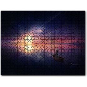 Cakapuzzle Okyanusta Günbatımı Sandal ve Çocuk Mdf 120 Parça Puzzle
