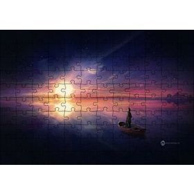 Cakapuzzle Okyanusta Günbatımı Sandal ve Çocuk Mdf 120 Parça Puzzle