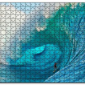 Cakapuzzle Okyanusta Olağanüstü Dalga ve İçindeki Sörfçü Mdf 1000 Parça Puzzle